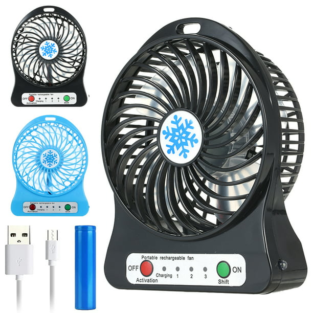 Color : Blue Air Cooler Mini Table Fan Night Light Handheld Charging Desktop Fan Small Portable USB Adjustable Angle Fan 